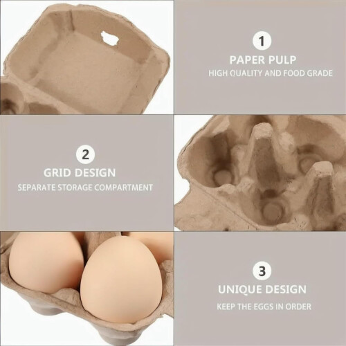 30 Pack Reusable 6 Count Egg Cartons, EcoFriendly Pulp Egg Storage for Farm and Kitchen 1