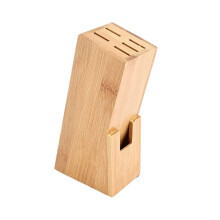 Bamboo Knife Holder Block for Cleaver and Chef Knives, Secure Countertop Kitchen Storage Rack
