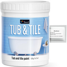 WaterBased Tub and Tile Paint White 16.5oz, Low Odor Bathtub Refinishing Kit with SemiGloss Finish