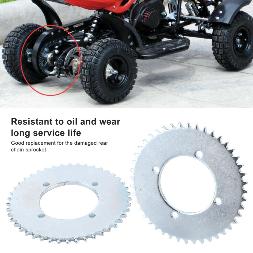 44T Rear Chain Sprocket For 43Cc 49Cc Mini Dirt Bike Atv - Steel Alloy 4291379623334