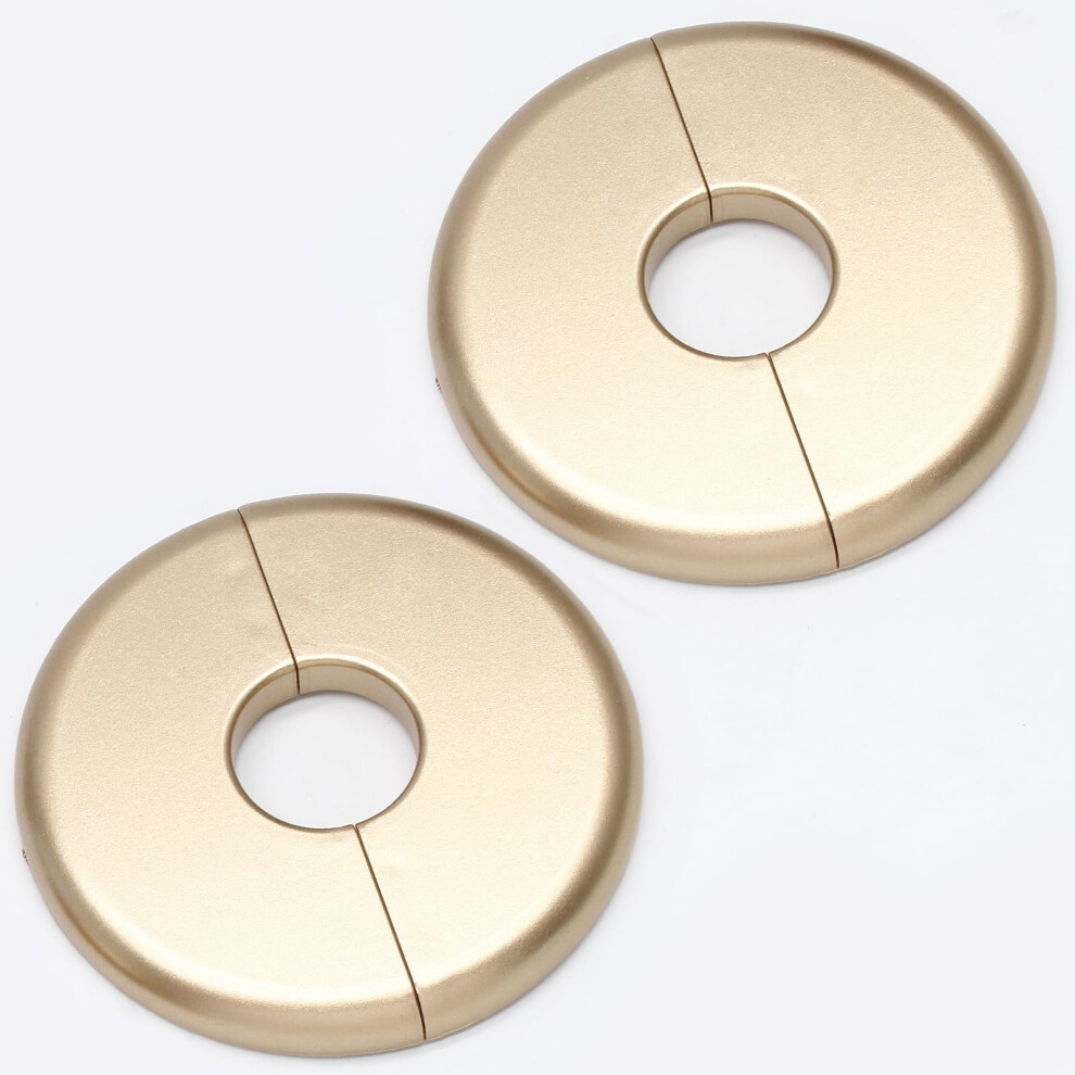 2 Pcs Gold Metal Pipe Cover 22Mm Wall Flange Split Escutcheon Plate For Bathroom Clean Finish 9199774689342