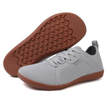 Barefoot Shoes Unisex Wide Toe Box Minimalist Zero Drop Walking And Trail Running Shoes Lightweight Breathable Grey A02 UK 6