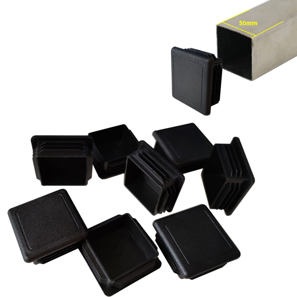 2X2 Inch Square Tubing End Caps Black Plastic Tube Plugs For Fence Post Chair Legs Furniture 12 Pack 9094768938935