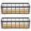 2 Pack Wire Storage Baskets with Wood Base, Narrow Rustic Storage Bin for Bathroom, Kitchen, RV 1