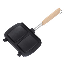 Sartén para sándwich antiadherente de doble cara, negro, 36x20 cm