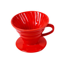 Ceramic Coffee Dripper 12 Cups Red Pour Over Maker with Long Narrow Spout for Home and Office