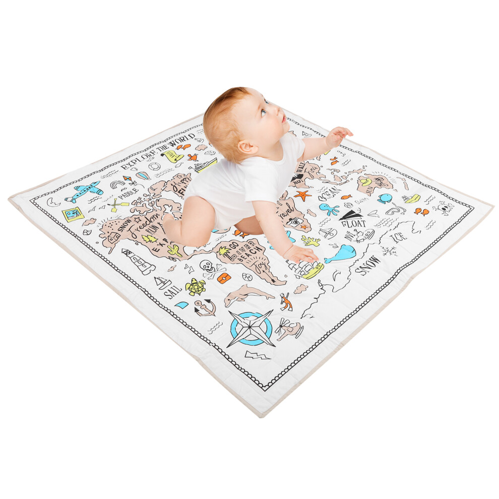 Baby Play Mat for Toddler Crawling, 120x120cm, Double Sides