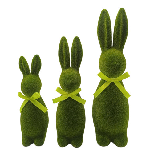 User Friendly Green Plastic Flocking Simulation Rabbit-LL0149B 1