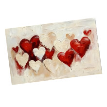 Valentine Decors Heart Canvas Print Wall Art-30x40cm withoutF