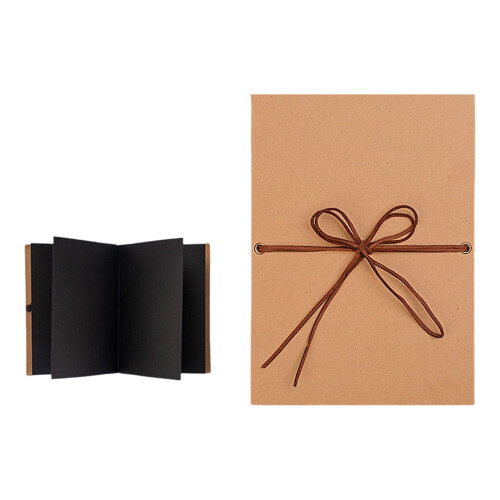 Stretchable Folding Photo Album Thick Page Page-Black M