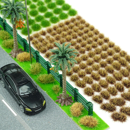 Realistic Scenery Grass Tufts Model for Train-Autumn yellow 2