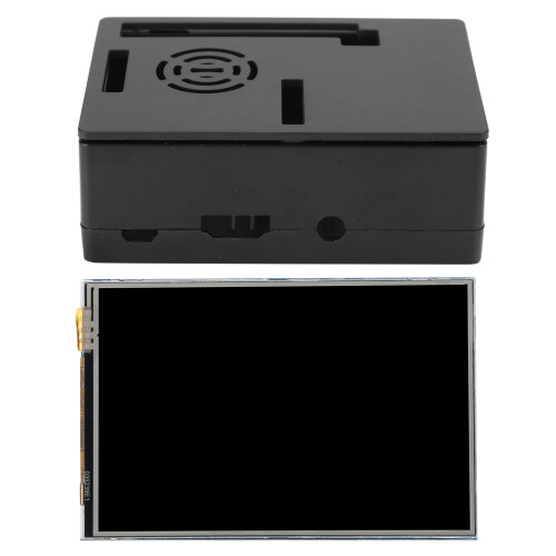 Tela sensível ao toque compacta de 3,5 polegadas para Raspberry Pi em ABS, com acesso total às portas, alto fator de segurança para fácil 1