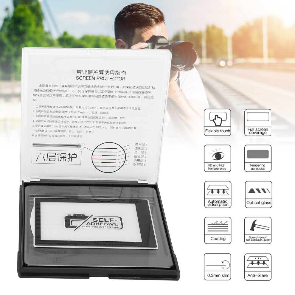 Tempered Glass Screen Protector For Fujifilm X-T3 Camera, 0.3Mm, Edges Black 8061379625180