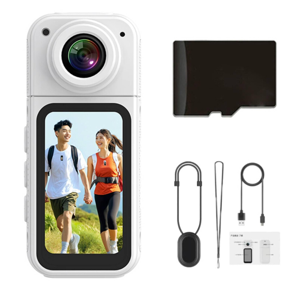 Helmet Camera Waterproof 2.7K Pov Action Cam With Magnetic Lens For Cycling Motorcycle Vlogging White 9199774690683