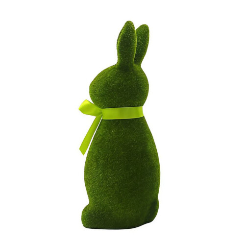 Figurine de lapin floquée en plastique vert,-LL0149A