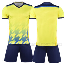 (Yellow No Custom, 5XL Height 190-200CM) Breathable Mesh Football Jersey Kit New Summer Men's Children's Soccer Team Uniform