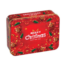 Christmas Cookie Tins Square Empty Large Capacity Tinplate With Lids Metal Cookie Containers For Biscuits Style3