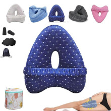 Knee Pillow for Side Sleepers with Ergonomic HeartShaped Core, Memory Foam Leg Support, Dark Blue
