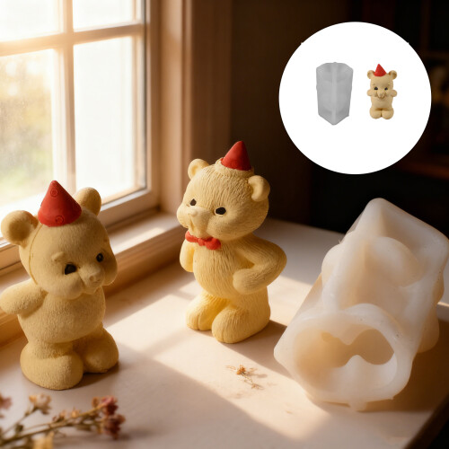 Moule à bougie en Silicone ours mignon,-ours sur les hanches 2
