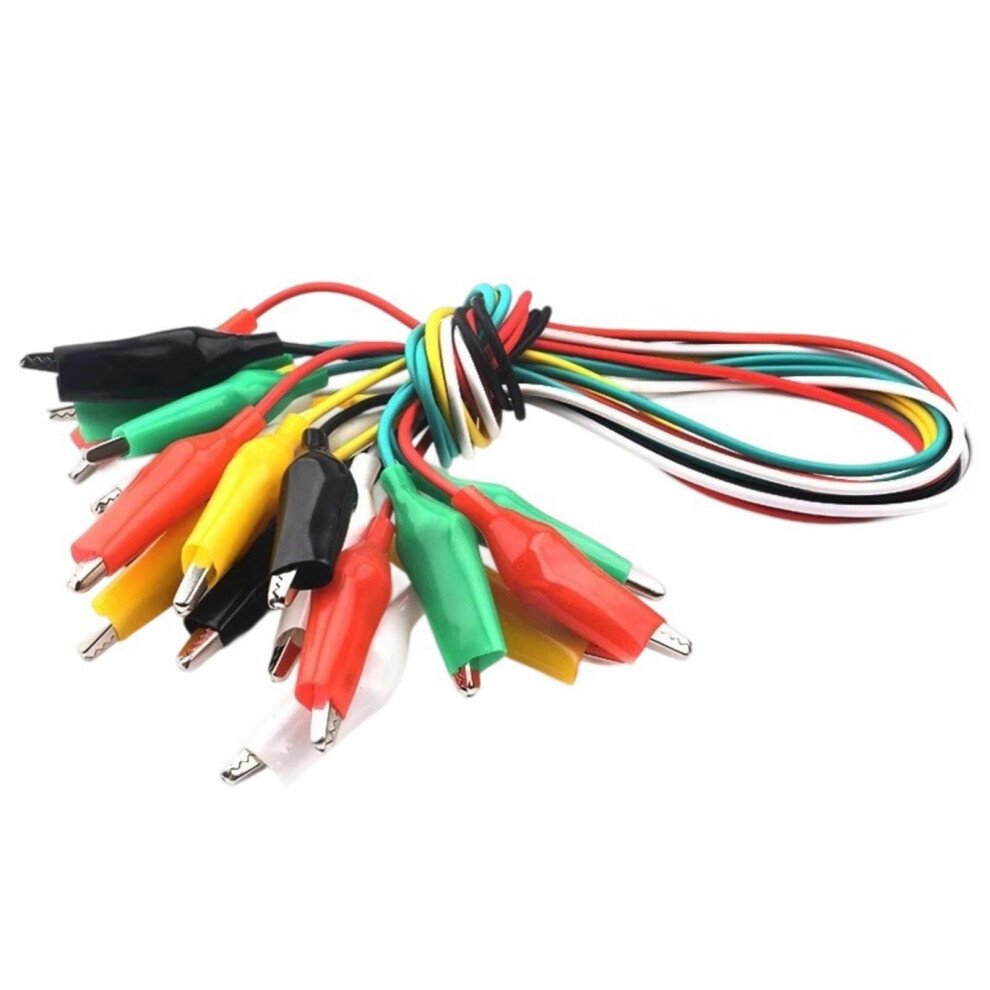 10Pcs Multicolor Test Leads Wire With Alligators Clip 50Cm Conductivity For Electronics Testing Circuit Projects 9044945450965