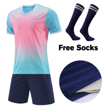 (917 Sky Blue, S Height 155-165CM) Adult Football Jerseys Shorts Children's Soccer Clothes Maillot de football Men Training Kits Clothing