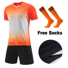 (918 Orange, XL Height 175-180CM) Adult Football Jerseys Shorts Children's Soccer Clothes Maillot de football Men Training Kits Clothing