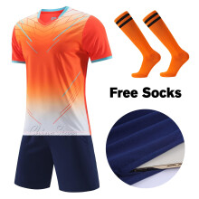 (917 Orange, 2XS Height 135-145CM) Adult Football Jerseys Shorts Children's Soccer Clothes Maillot de football Men Training Kits Clothing