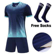 (919 Navy, 3XS Height 120-135CM) Adult Football Jerseys Shorts Children's Soccer Clothes Maillot de football Men Training Kits Clothing