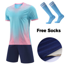 (919 Sky Blue, L Height 170-175CM) Adult Football Jerseys Shorts Children's Soccer Clothes Maillot de football Men Training Kits Clothing