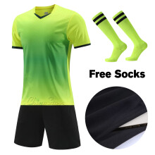 (918 Yellow, M Height 165-170CM) Adult Football Jerseys Shorts Children's Soccer Clothes Maillot de football Men Training Kits Clothing