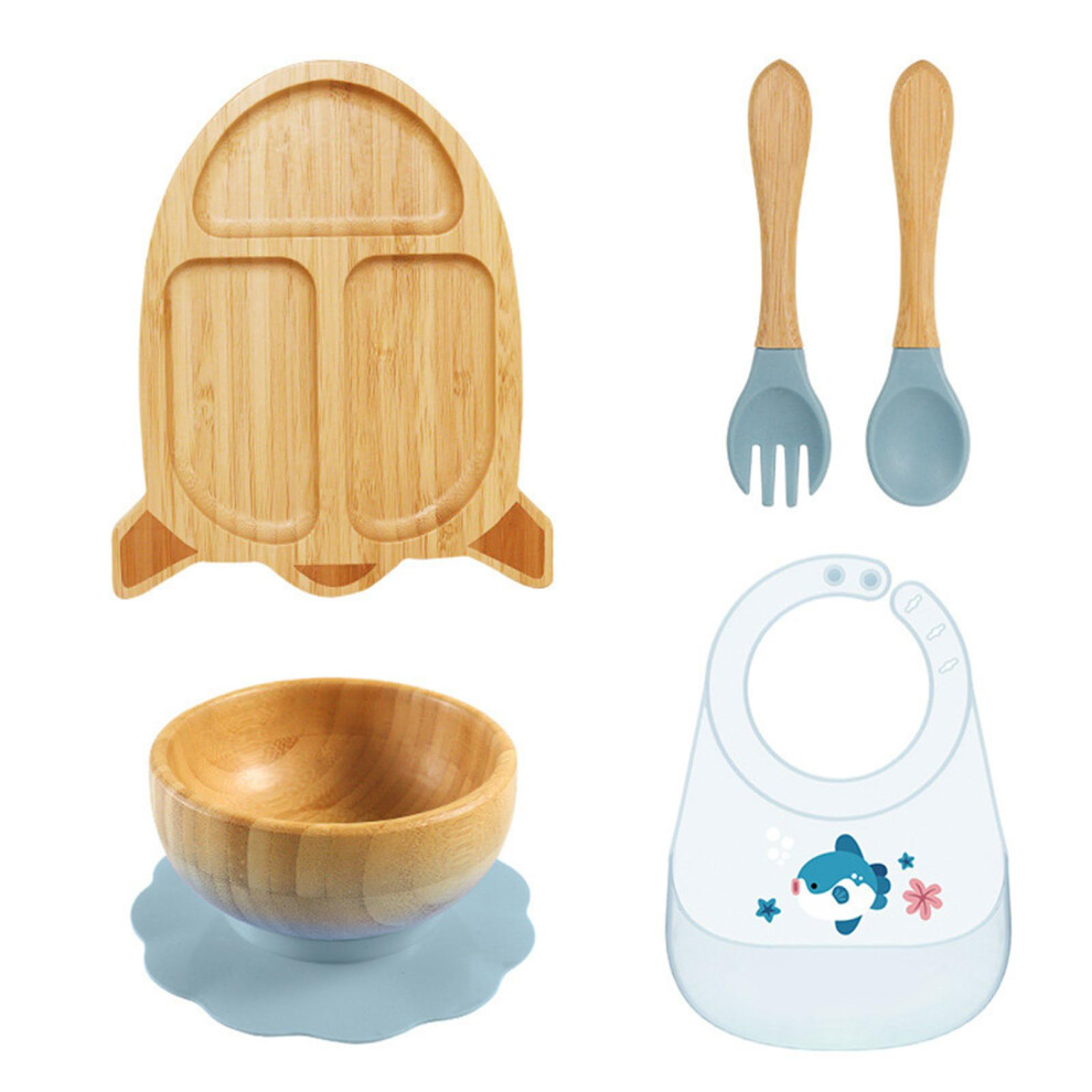 Baby Food Tray Set Suction Base Bowl Cartoon Plate Kindergarten Baby Feeding Spoon