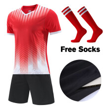 (919 Red, S Height 155-165CM) Adult Football Jerseys Shorts Children's Soccer Clothes Maillot de football Men Training Kits Clothing