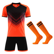 (17 Orange, 4XS Height 100-120cm) Men Kids Soccer Jerseys Suit Boys Football Uniforms Futebol Shirt Sets Soccer Kit Clothing