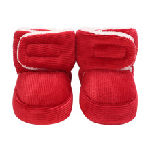 Winter Shoes for Boys and Girls, Cotton Boots, Red Hook Loop Fastening, UK Child Size 5