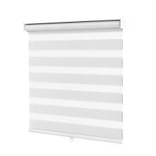 Zebra Blinds Cordless Dual Layer Light Filtering Shades for Windows Day and Night Privacy White 27x47