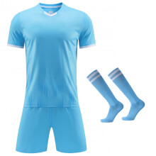 (30 Sky Blue, 3XS Height 120-130CM) Men Kids Soccer Jerseys Suit Boys Football Uniforms Futebol Shirt Sets Soccer Kit Clothing