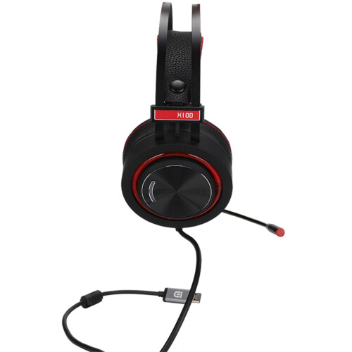 Ενσύρματα ακουστικά παιχνιδιών για PS4, Xbox One PC, ακουστικά ακύρωσης θορύβου RGB LED με 1