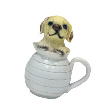 Artistieke schattige hond sculptuur harsen standbeeld heldere-1