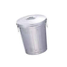 Compost Bin Outdoor 17L Metal Trash Can with Lid, Dual Handles, WeatherResistant for Garden