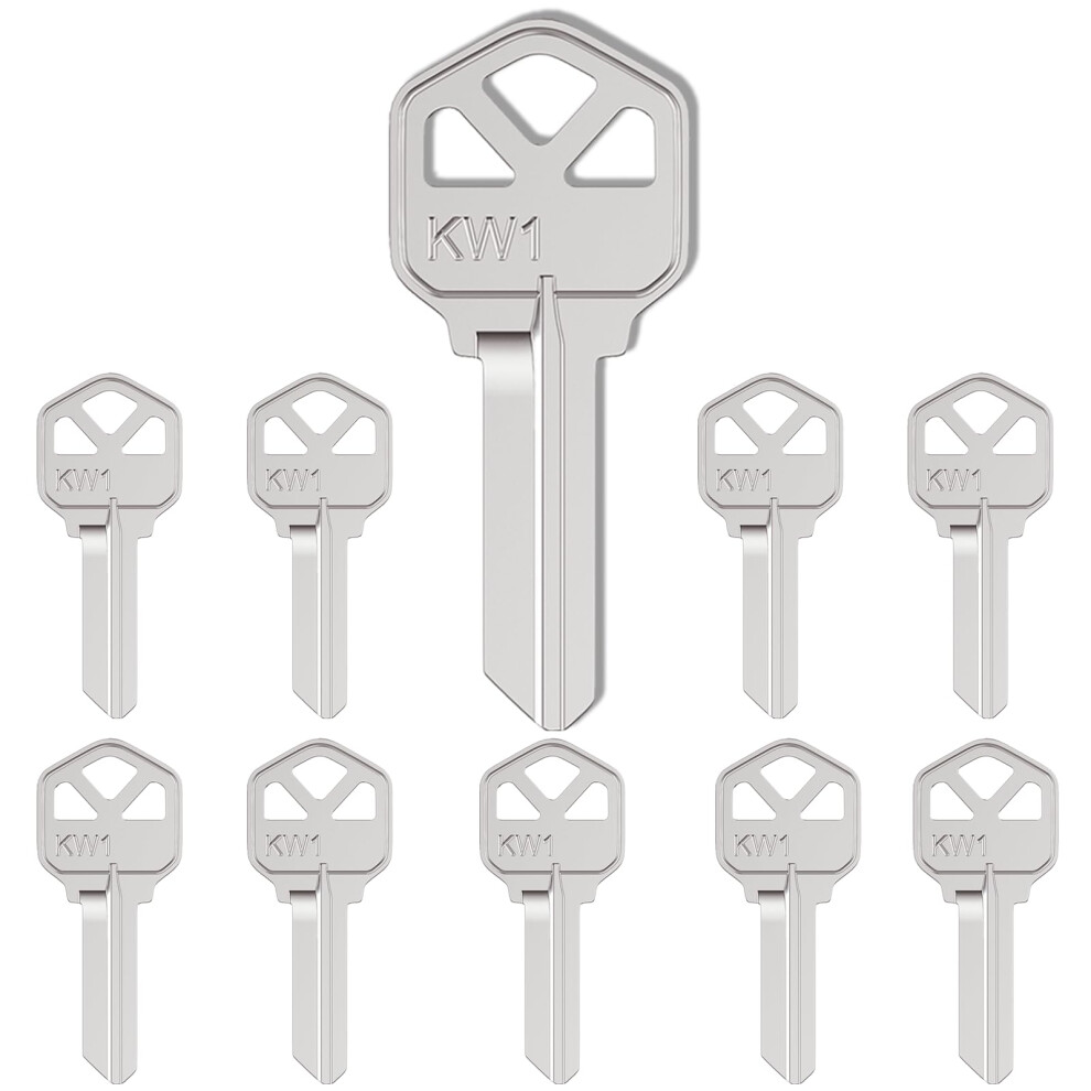 Kw1 Brass Uncut Key Blanks Pack Of 10 With Durable Copper Construction For Locksmiths 9094768940747