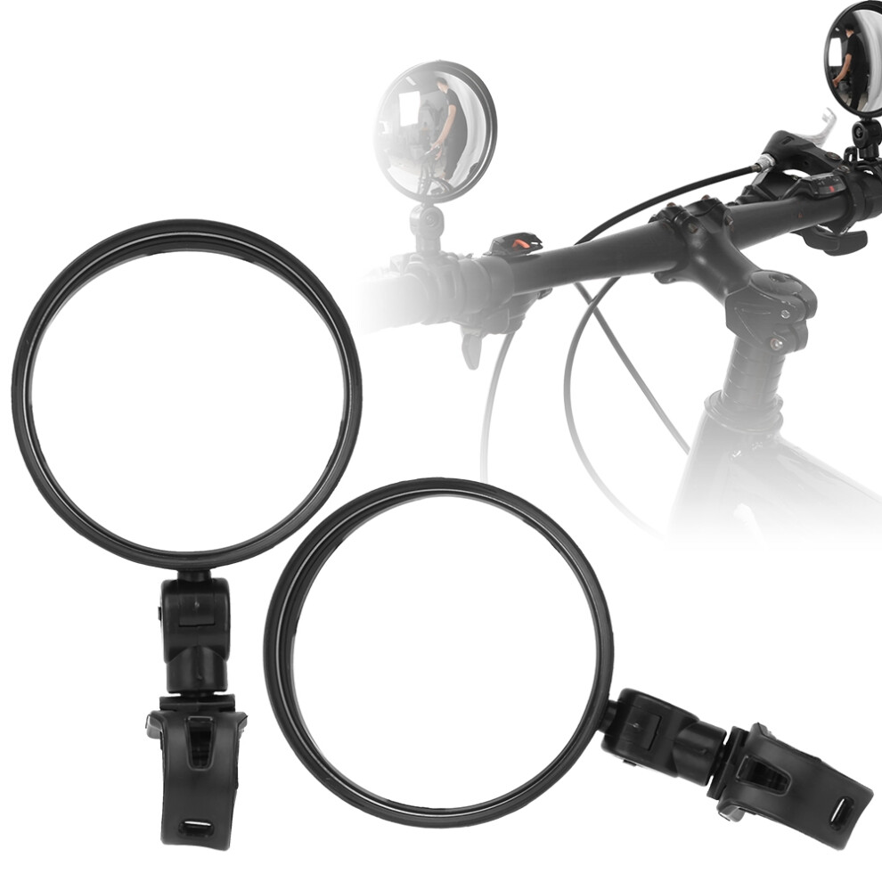 Sturdy Rearview Mirrors For Bicycles & Scooters Wide Angle 3.1In Acrylic Lens 9431379628372