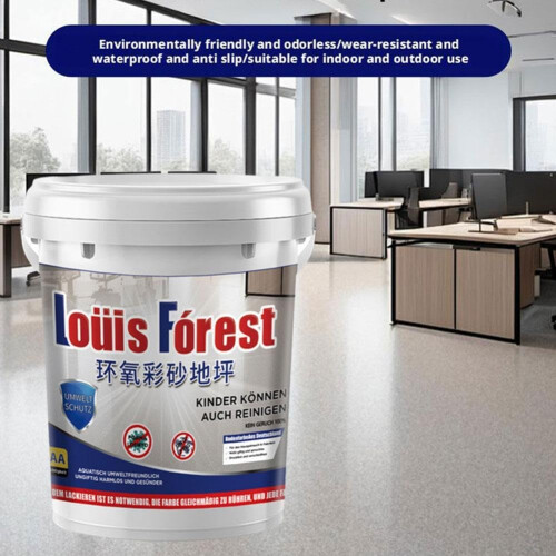 Light Gray  Gloss Marble Effect Epoxy Floor Coating, Waterproof Quick Dry Garage Paint 500ml 2