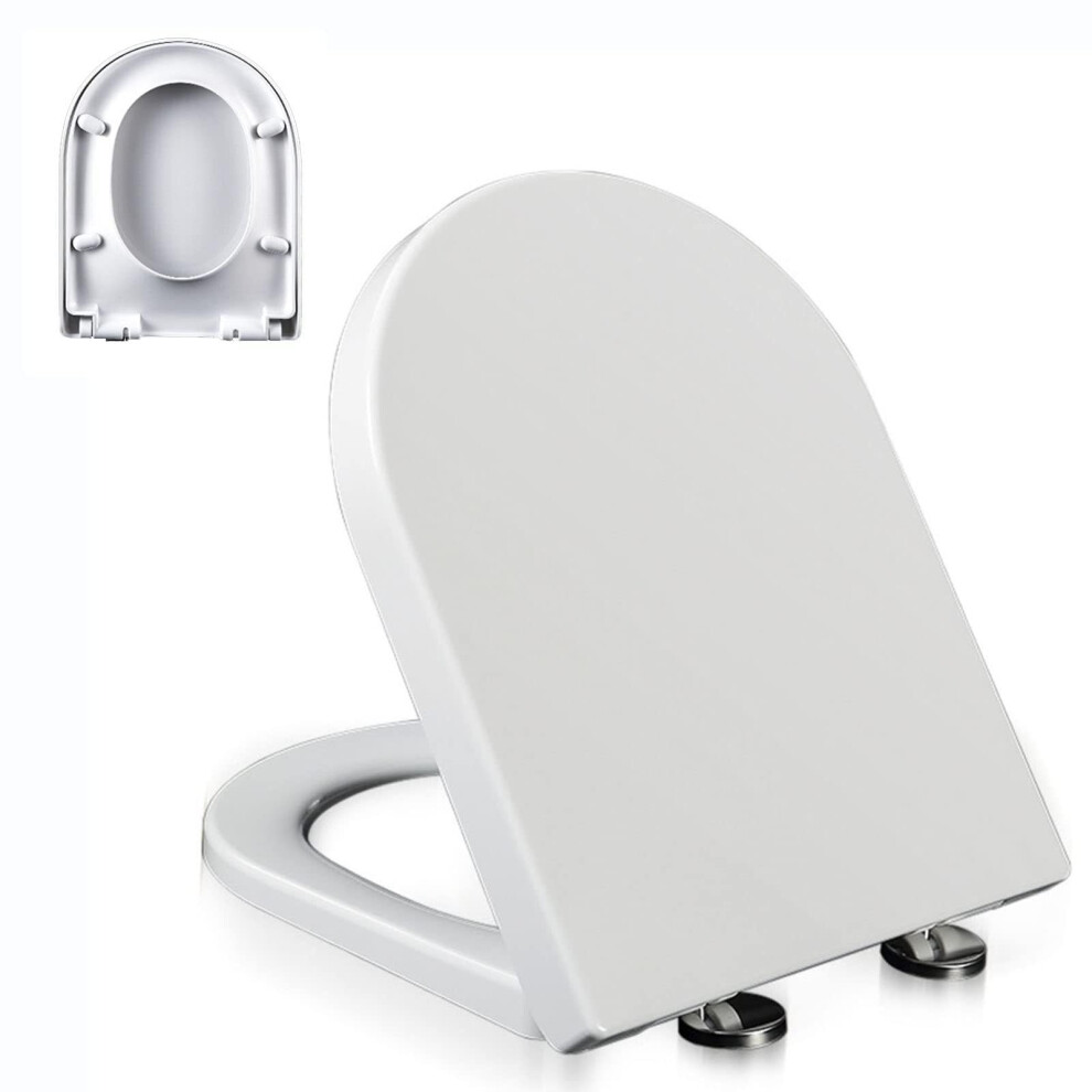 Soft Close D Shape Toilet Seat With Quick Release, 360 Adjustable Hinges, 150Kg Pp, 17.7X14.4in 9199774692304