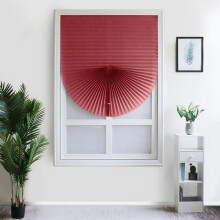 Pleated Window Blinds Cordless Light Filtering Paper Shades Room Darkening Easy Install Red