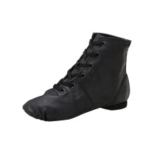 Jazz Boots For Girls PU Leather Dance Shoes Lace Up Ankle Length Black UK Size 1 Ballroom Kids