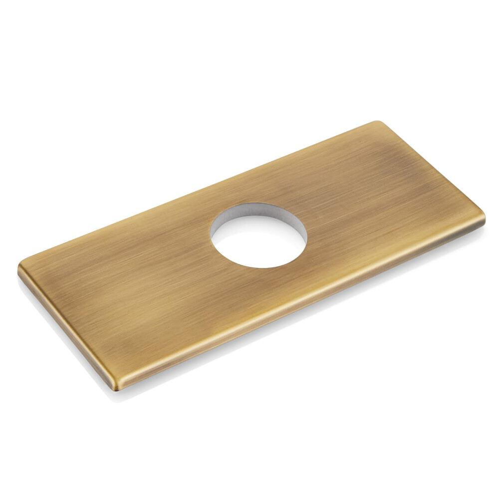 Antique Brass Faucet Hole Cover Escutcheon Plate 6 Inch Rectangle For Kitchen Or Bathroom Sink 9199774692663