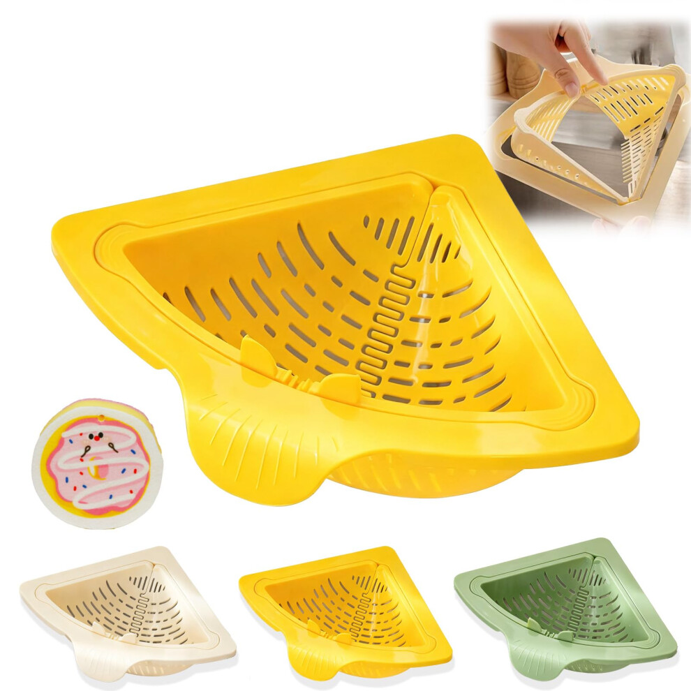 Magnetic Triangular Sink Strainer With Easy Twistopen Bottom, Corner Kitchen Food Catcher And Washer 9094768941638