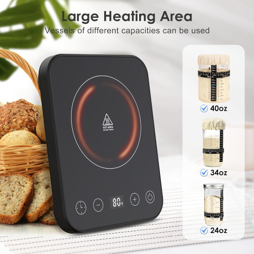 Sourdough Starter Warmer with Digital Temperature Control and Adjustable Timer for Home Bread Proofing 2