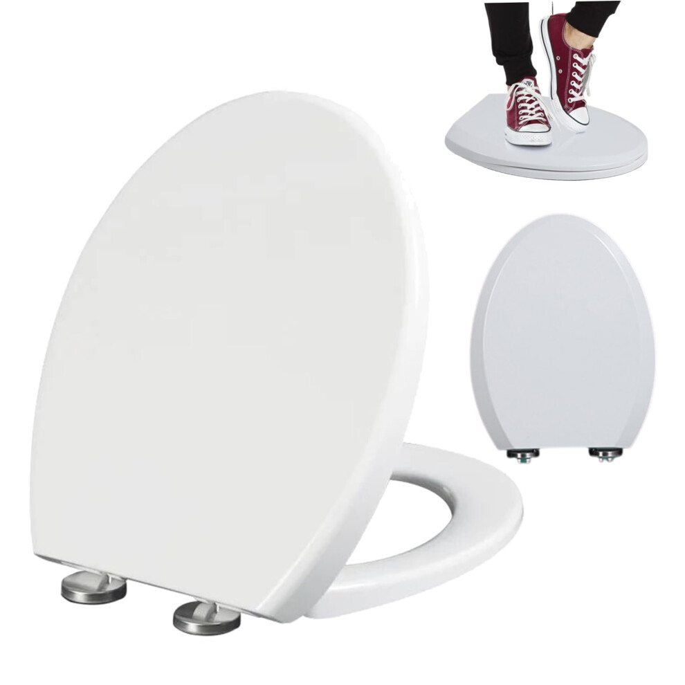 Soft Close Removable Toilet Seat White For Elongated Toilets With Quick Release And Adjustable Hinges 9199774693035