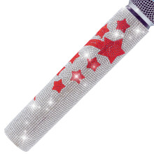 Wireless Microphone Cover Universal Fit Sparkling Crystal Handle Protector for Shure SM58 Red Star